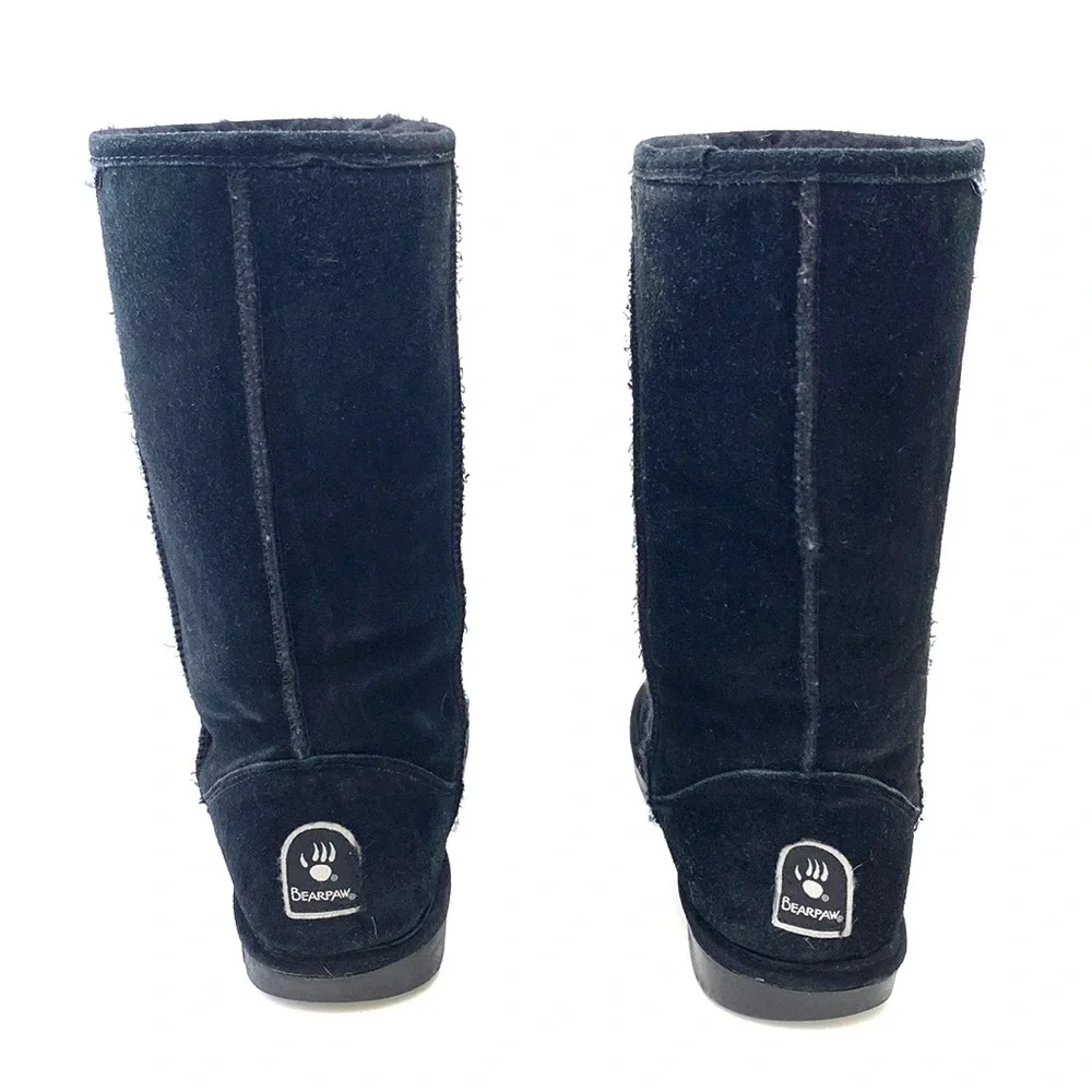 BearPaw Women’s Black Emma Tall Suede/Sheepskin Boot